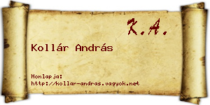 Kollár András névjegykártya